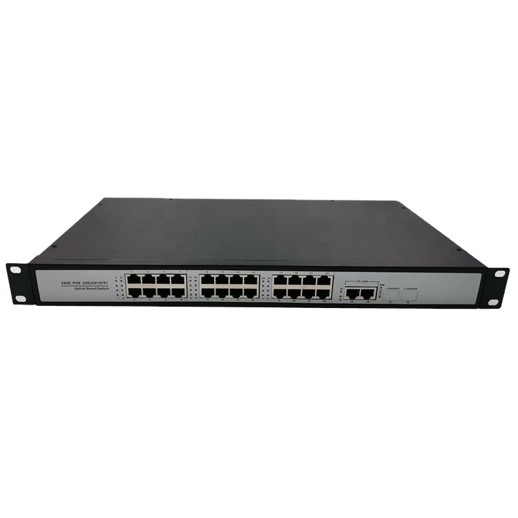 Desktop Type 24+2 port 100Mbps POE Switch with 2 port 10/100/1000Mbps Uplink