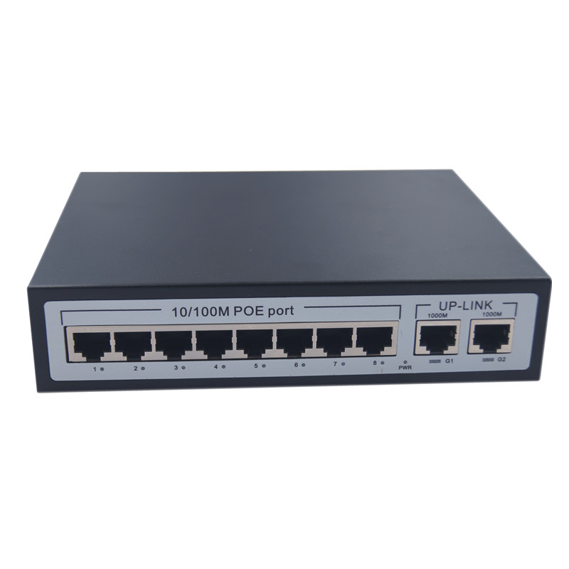  8+2 port 100Mbps POE Switch with 2 port 10/100/1000Mbps Uplink