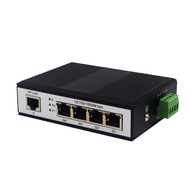 4 Port Gigabit Ethernet Industrial POE Switch DIN-Rail