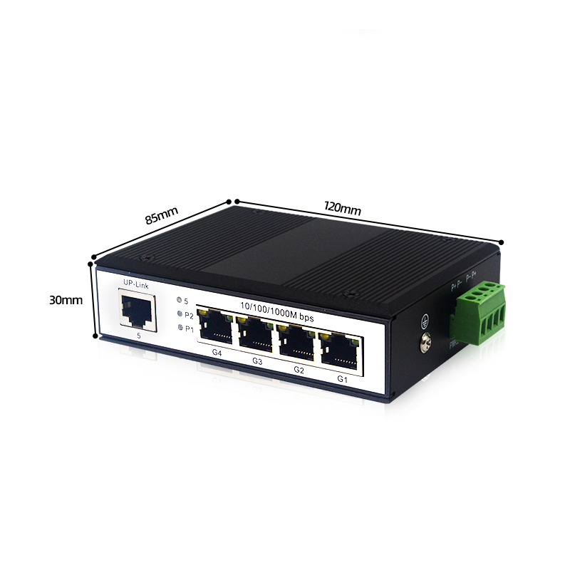 4 Port Gigabit Ethernet Industrial POE Switch DIN-Rail