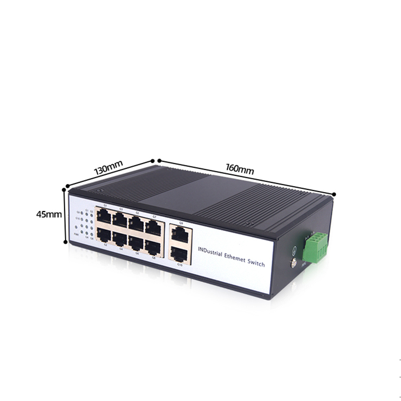 10 Port Gigabit Industrial Ethernet Switch DIN-Rail