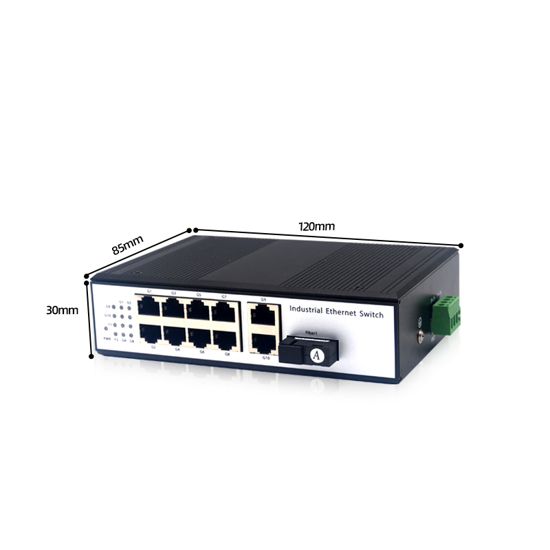 1 Port Fiber SC 1/2/4/10  Port Gigabit Ethernet Industrial POE Switch DIN-Rail 