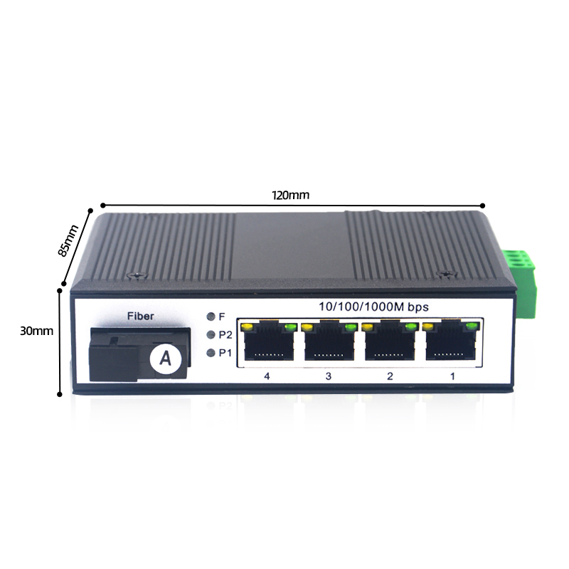 1 Port Fiber SC 1/2/4/10  Port Gigabit Ethernet Industrial POE Switch DIN-Rail 