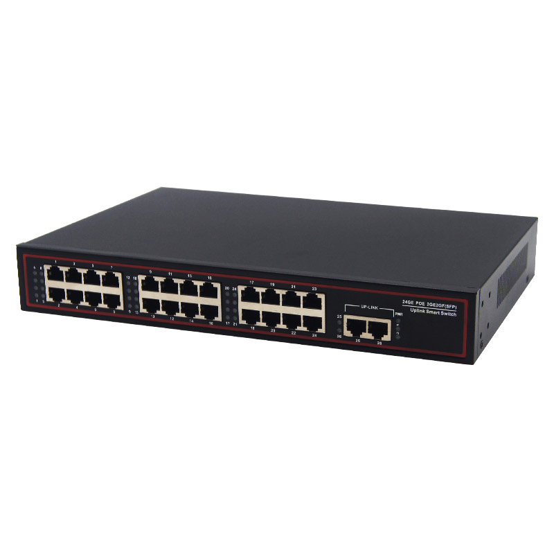 Desktop Type 24+2 port Gigabit POE Switch with 2 port 10/100/1000Mbps Uplink