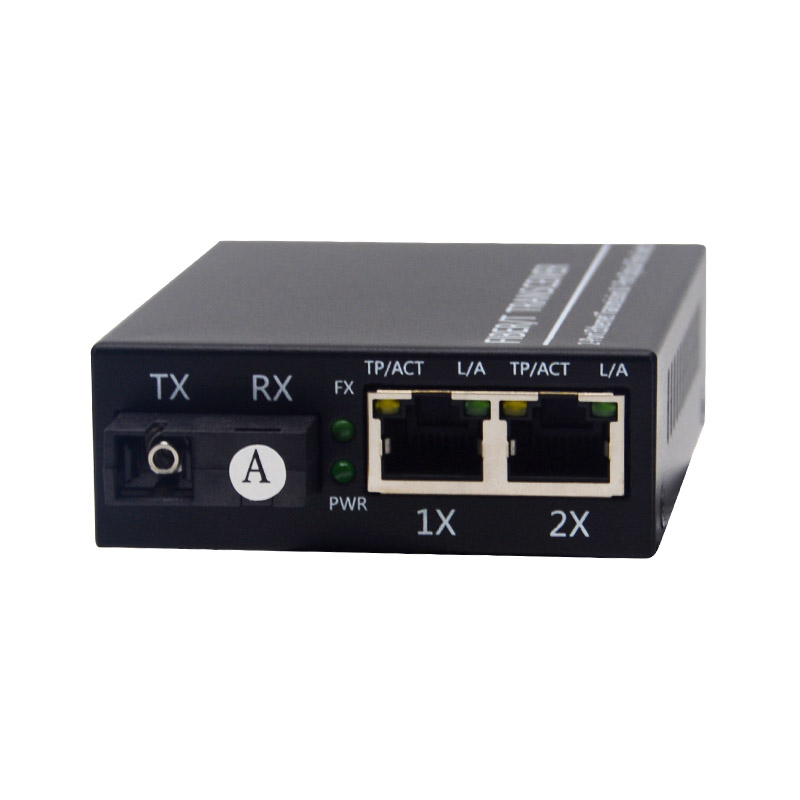 1 SC 2 Port RJ45 Gigabit Fiber Media Converter