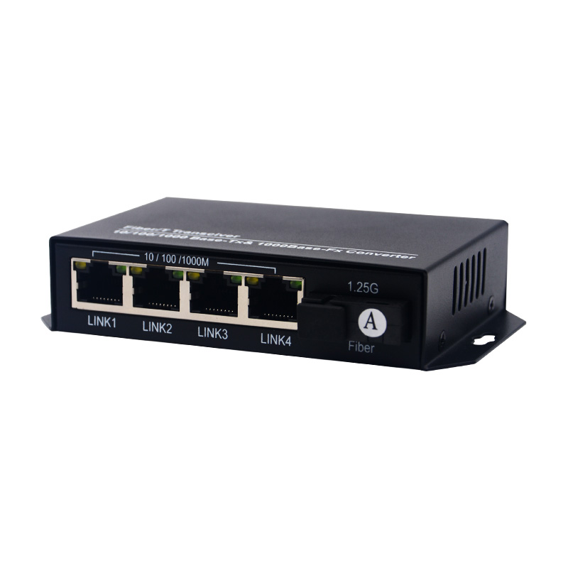 1 SC 4 RJ45 100 or 1000Mbps  Fiber Media Converter