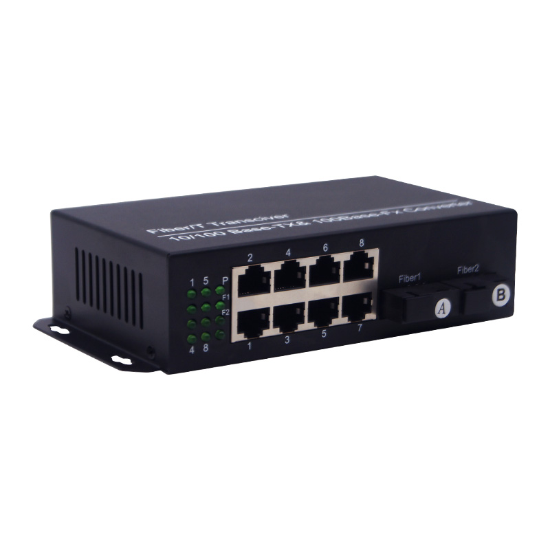 2*SC 8*RJ45 100 or 1000Mbps  Fiber Media Converter