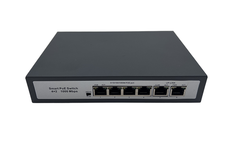 4+2 port Gigabit POE Switch with 2 port10/100/1000Mbps Uplink